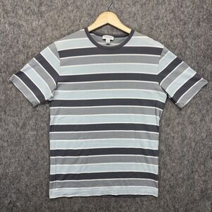 Sunspel T-Shirt Men's XS Short Sleeve Striped Blue England Luxury Cotton